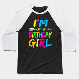 Im With The Birthday Girl Happy Halloween Baseball T-Shirt